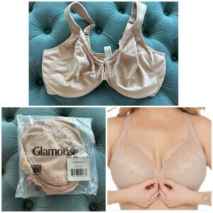 NEW Wonderwire Front Close Underwire Bra 1245 By Glamorise Size 38DD